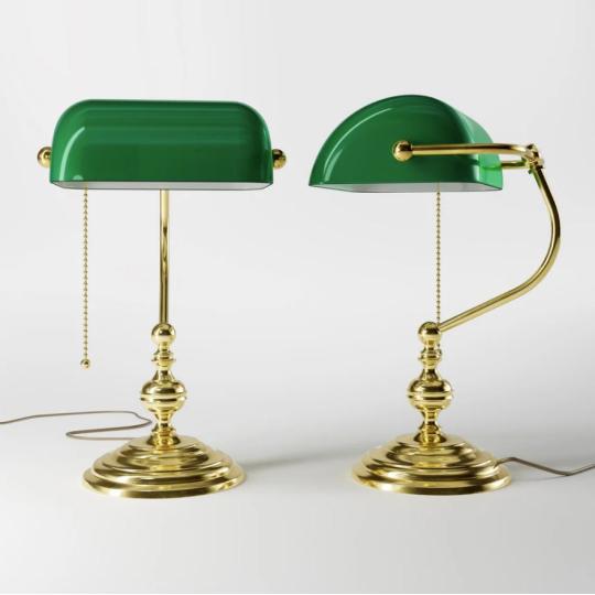 zlaty pracovna bankar lampa klasicky vintage stolova lampa zeleny skleneny tienidlo kniznica krstny otec elegantny mestsky lampa.jpg